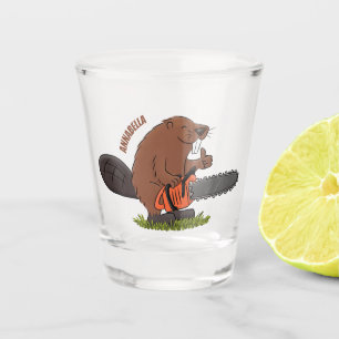 Copo De Shot Curioso castor com humor de desenho animado de mot