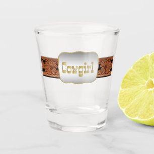 Copo De Shot Curvatura ocidental da correia e da vaqueira