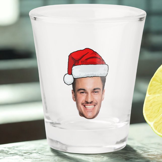 Copo De Shot Custom Face Photo Santa Hat Christmas (Criador carregado)