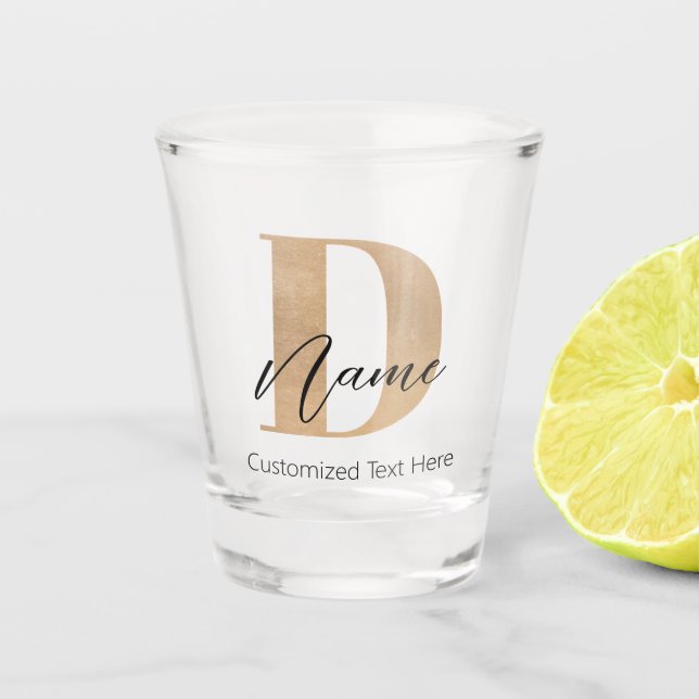 Copo De Shot D & Name Iniciais Monogramados Modernos Personaliz (Frente)
