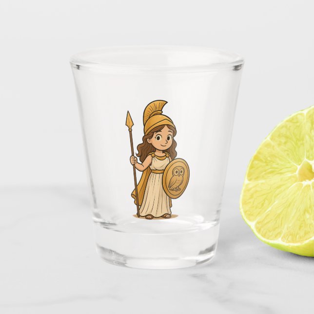 Copo de Shot da Atena de Desenho Animado Fofo | De (Frente)