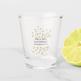 Copo De Shot Daisy Wedding Sr. & Sra. Monograma Shot Glass Favo