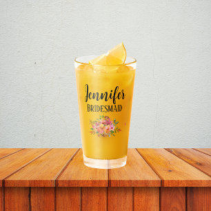 Copo De Shot Dama de honra   Floral Moderno Personalizado