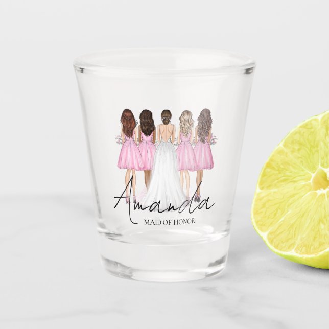 Copo De Shot Dama de Honra Personalizada Presente de Nome Perso (Frente)