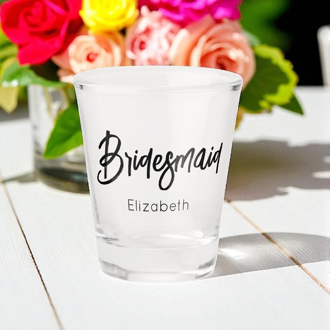 Copo De Shot Dama de honra Preto Branco Casamento  (Criador carregado)