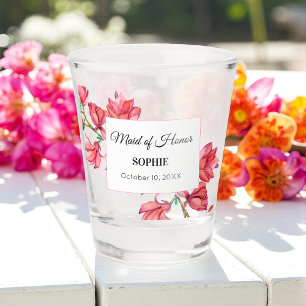 Copo De Shot Dama de Honra Rosa Branco Casamento