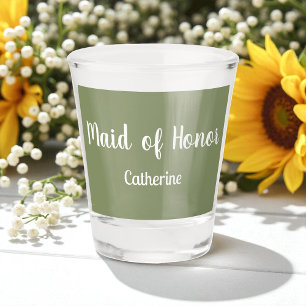 Copo De Shot Dama de honra verde salvia Bridesmaid