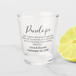 Copo De Shot Data de casamento e nomes Bridesmaid Cotação Perso