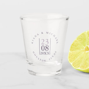Copo De Shot Data de casamento minimalista Mauve ID889