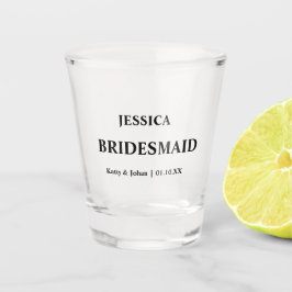 Copo De Shot Data de Casamento Personalizado e Nomes Bridesmaid