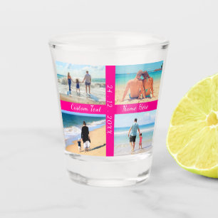 Copo De Shot Data de Texto Personalizada Vidro de Fotografia da