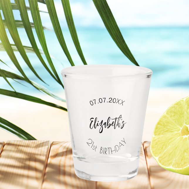 Copo De Shot Data do nome da festa de aniversário (Criador carregado)