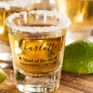 Copo De Shot Data e Nomes de Casamento de madrinha de casamento