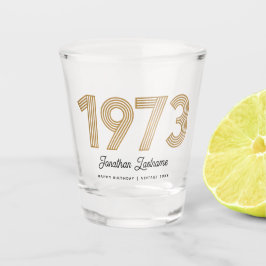 Copo de Shot de 50º Aniversário Dourado e Preto de