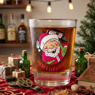 Copo de Shot de Natal do Papai Noel Bêbado