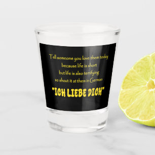 Copo De Shot Declaração Divertida do Seu Amor em Alemão
