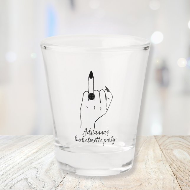 Copo De Shot Dedo do Anel da Festa de solteira Moderna Engraçad (Funny Modern Bachelorette Party Bride Ring Finger Shot Glass)