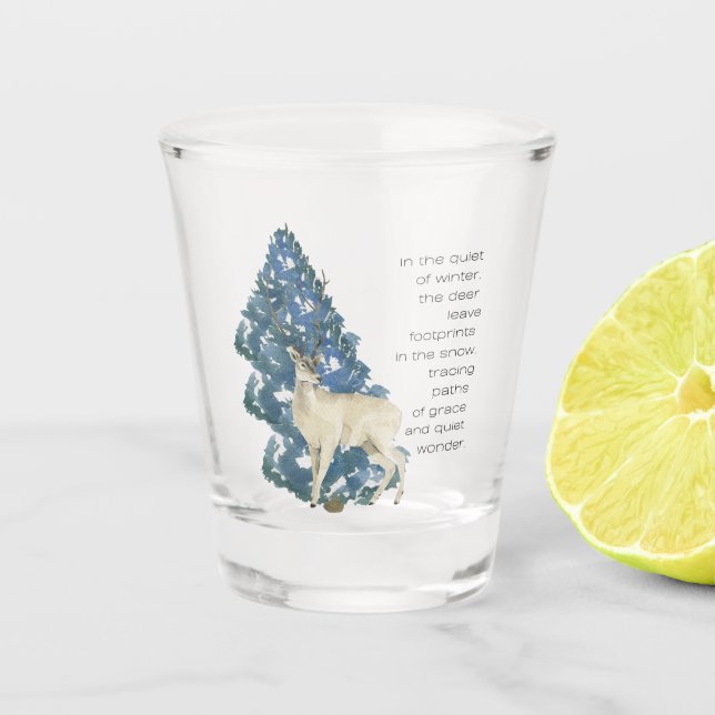 Copo De Shot Deer Deixe Pegadas Na Neve (Frente)