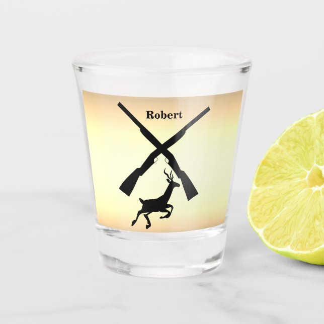 Copo De Shot Deer Hunting Silhouette Personalizado (Frente)