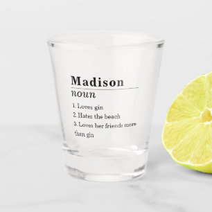 Copo De Shot Definição de Nome Personalizado Amigo Engraçado