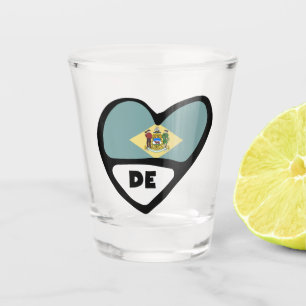 Copo De Shot Delaware, Bandeira Do Estado De No Coração, Vidro