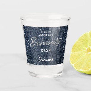 Copo De Shot Denim Diamond Glitter Rhinestone Marinho Bachelore