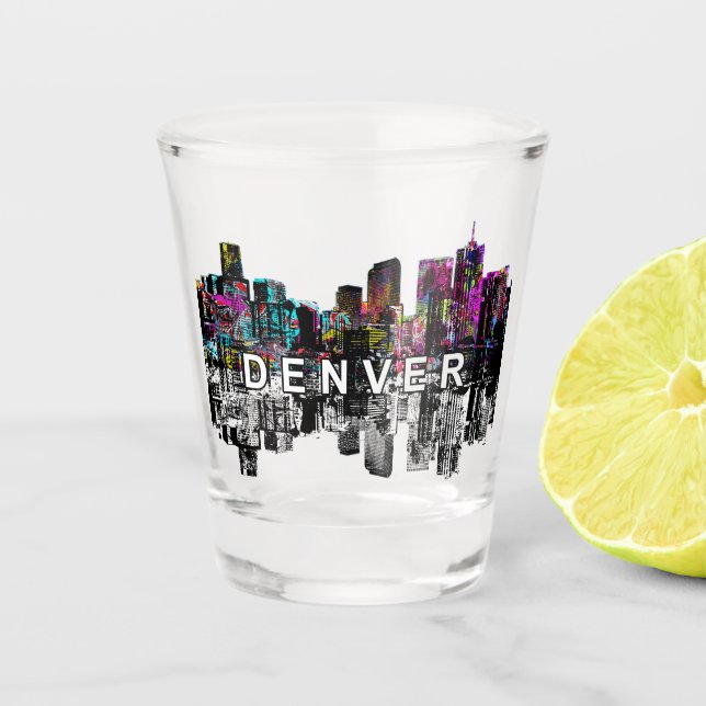Copo De Shot Denver, Colorado em grafite Shot Glass (Frente)