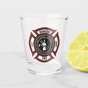 Copo De Shot Departamento de Bombeiros ADICIONE NOME Crachá de