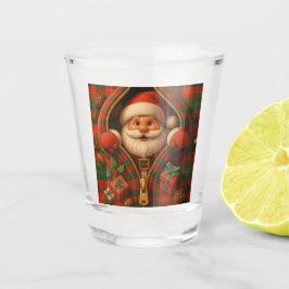 Copo De Shot Desenho de Natal do Papai Noel Xadrez