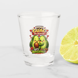 Copo De Shot Design de amor de abacate fofo para o Dia dos Namo