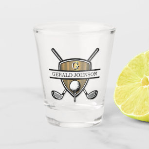 Copo De Shot Design de Monograma Personalizado Elegante