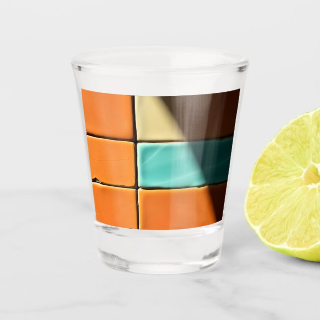 Copo De Shot Design de Padrão de Azulejo Geométrico Moderno (Frente)