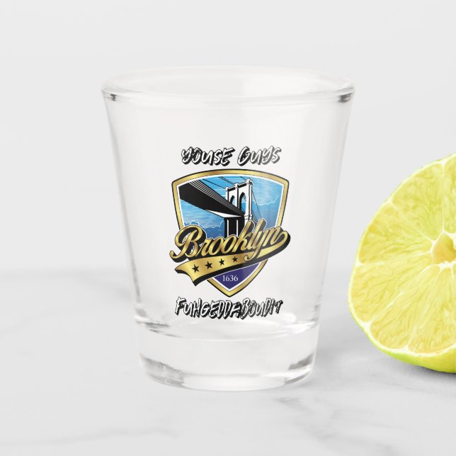 Copo De Shot Design do Logotipo Brooklyn Swoosh (Frente)