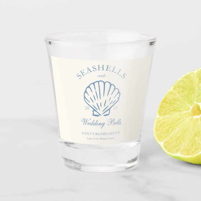 Copo De Shot Despedida de Solteira Conchas e Sininhos (Frente)