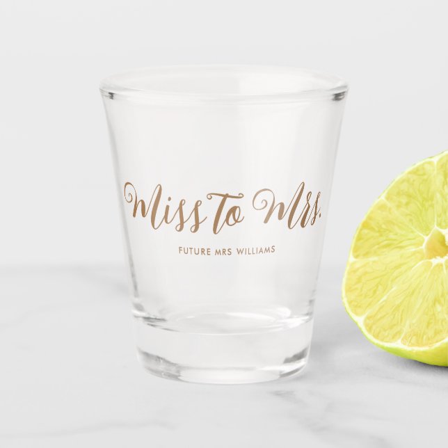 Copo De Shot Despedida de Solteira Miss to Mrs Modern Boho Scri (Frente)