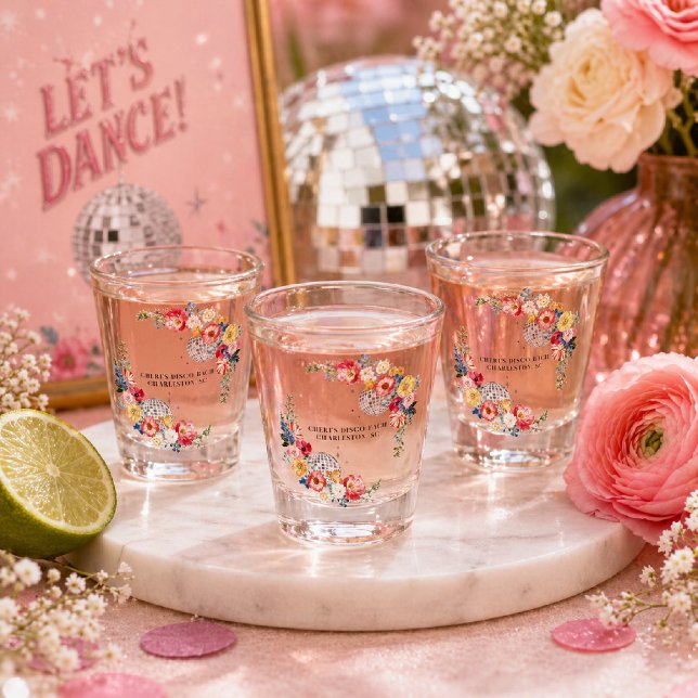 Copo De Shot Despedida de Solteira Personalizada Garden Disco (Criador carregado)
