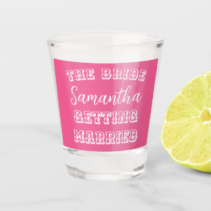 Copo De Shot Despedida de Solteira Personalizada Rosa Choque da
