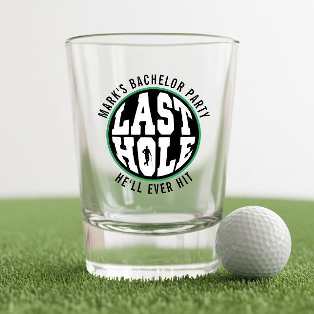 Copo De Shot Despedida de Solteiro de Golfe Último Buraco que E (Golf Bachelor Party Last Hole He'll Ever Hit Black Shot Glass
)