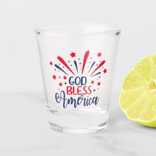 Copo De Shot Deus Abençoe a América Celebração Patriótica de Fo