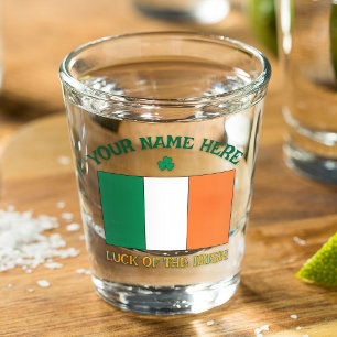 Copo De Shot Dia de São Patrício Bandeira da Irlanda Nome Perso