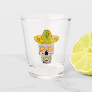 Copo De Shot Dia Mexicano do Crânio Morto