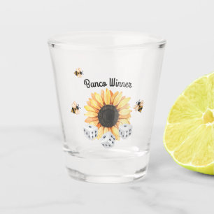 Copo De Shot Dice Bunco, Vencedor Floral Das Abelhas De Girasso