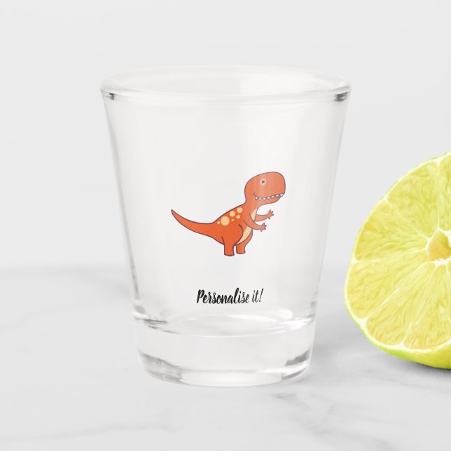 Copo De Shot Dinossauro Vermelho 02/19 (Frente)