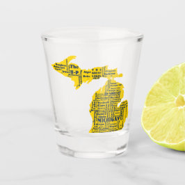 Copo De Shot Diversão Amarelo e Marinho do Estado Azul das cida