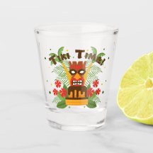 Diversão do Bar Tiki Retro Hawaiian Palm Trees Ani