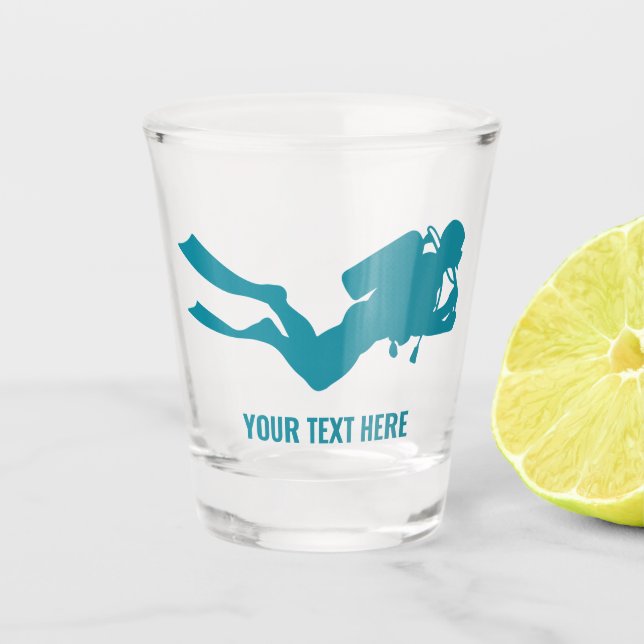 Copo De Shot Divisor de Scuba de Texto Personalizado (Frente)