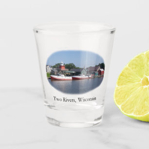 Copo De Shot Dois Rivers, Wisconsin shot glass