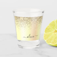 Dourada Glitter Girly Luxury Moderno Monograma Nom