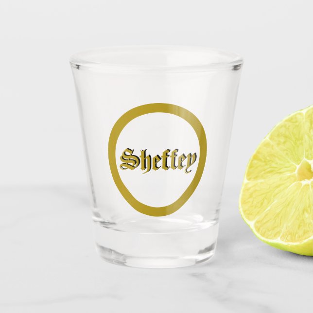 Copo De Shot Dourado Monograma Shot Glass (Frente)