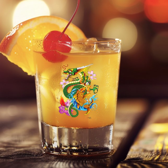 Copo De Shot Dragão Chinês Verde Koi (Criador carregado)